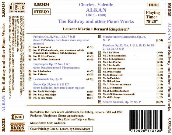 Charles-Valentin Alkan / Laurent Martin (2) · Bernard Ringeissen : The Railway · Préludes · Etudes · Esquisses And Others (CD)