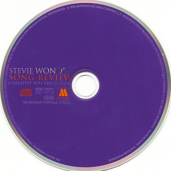 Stevie Wonder : Song Review - A Greatest Hits Collection (CD, Comp, RE, UNI)
