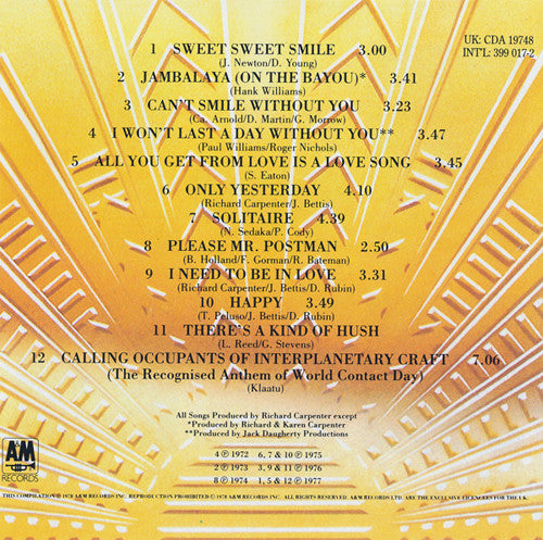 Carpenters : The Singles 1974-1978 (CD, Comp, RE, PMD)