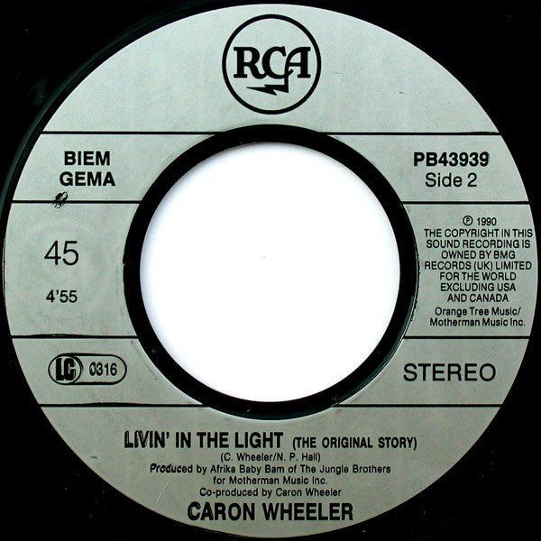 Caron Wheeler : Livin' In The Light (7", Single)