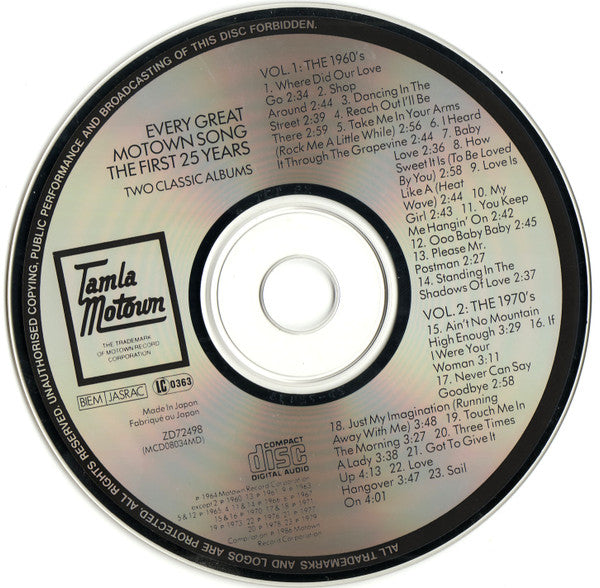 Various : Every Great Motown Song: The First 25 Years As Originally Recorded (CD, Comp, RM)
