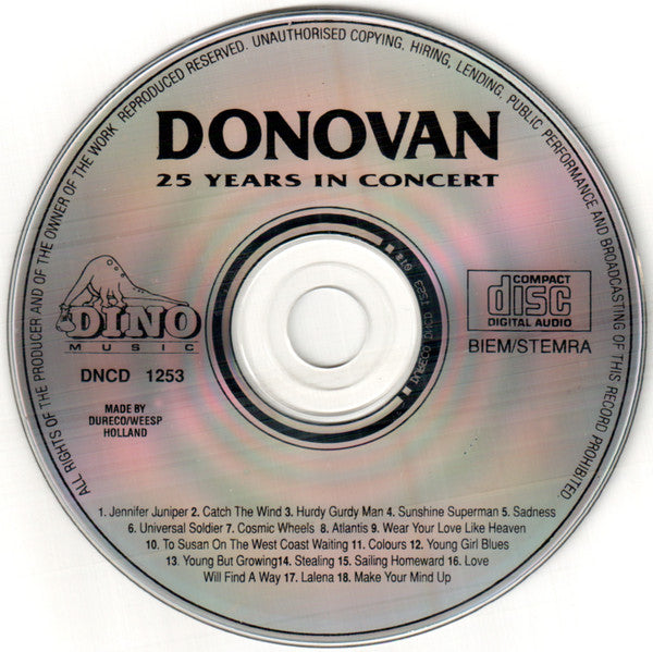 Donovan : 25 Years In Concert (CD, Album)