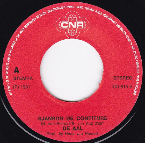 De Aal : Sjanson De Confiture (7", Single)