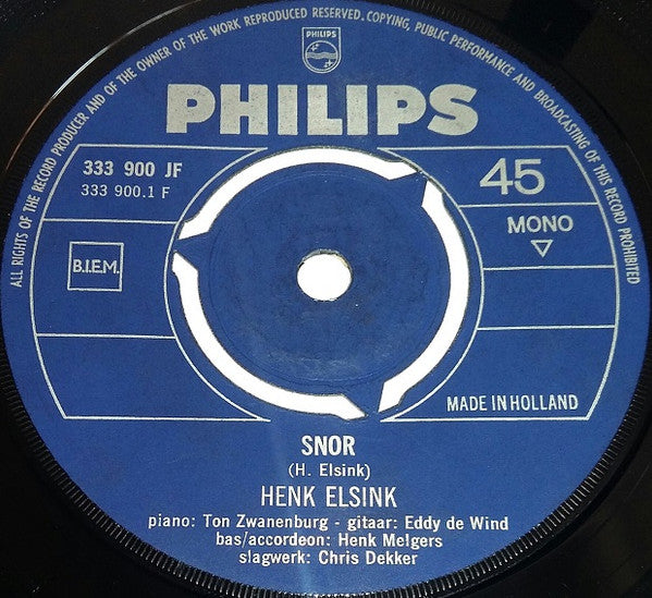 Henk Elsink : Snor (7", Single, Mono)