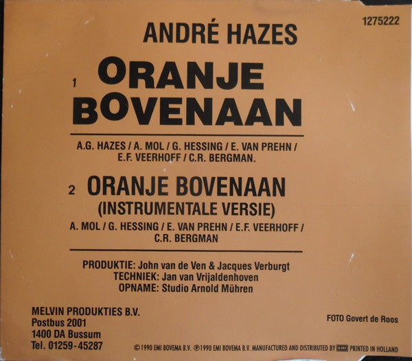 André Hazes : Oranje Bovenaan (CD, Single)