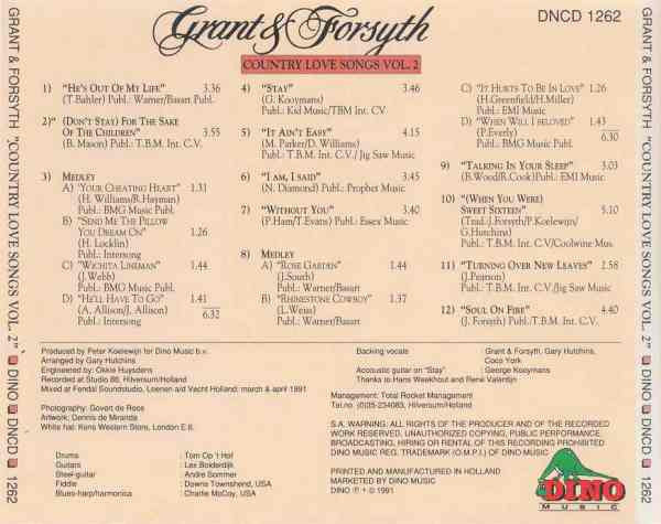 Grant & Forsyth : Country Love Songs Vol. 2 (CD, Album)