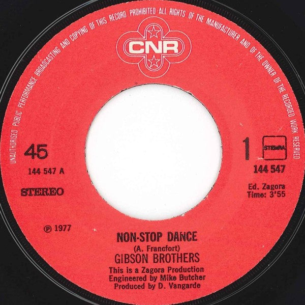 Gibson Brothers : Non Stop Dance (7", Single)