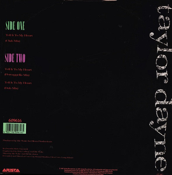 Taylor Dayne : Tell It To My Heart (12", Single)