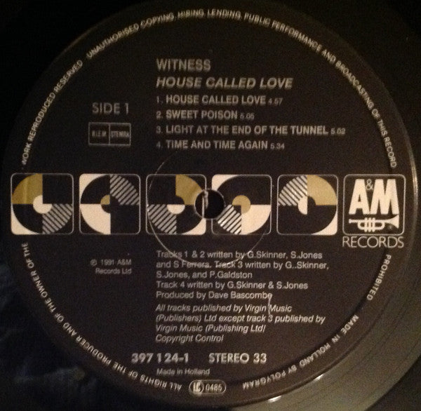 Witness (9) : House Called Love (LP, Album)