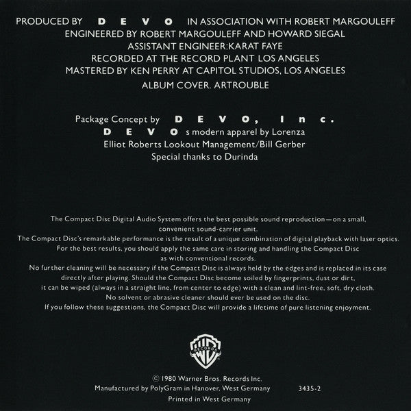 Devo : Freedom Of Choice (CD, Album, RE, Tar)