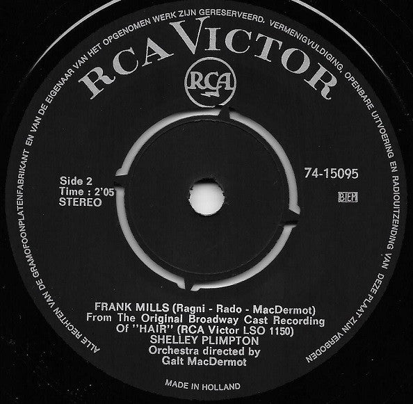 "Hair" Original Broadway Cast : Be In / Frank Mills (7", Single)