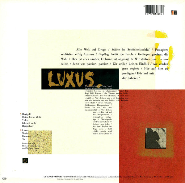 Herbert Grönemeyer : Luxus (LP, Album)