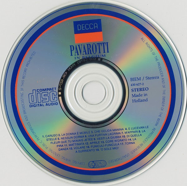 Luciano Pavarotti : Pavarotti In Belgium (CD, Comp, RM)