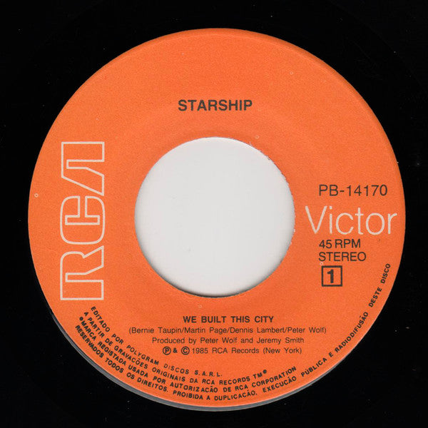 Starship (2) : We Built This City (7", Single)