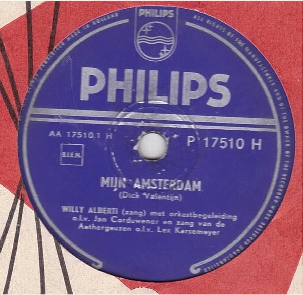 Willy Alberti : Mijn Amsterdam / Aan 't Amsterdamse IJ (Shellac, 10", Single)