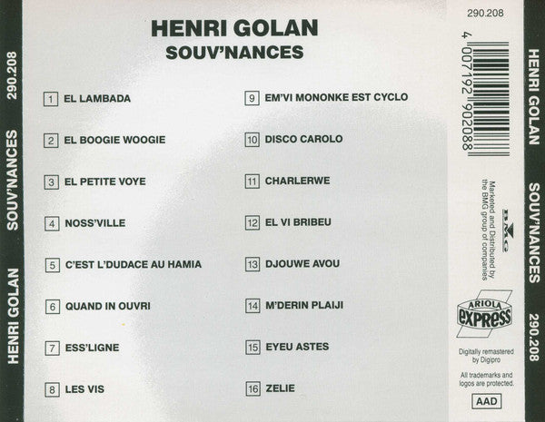 Henri Golan : Souv'Nances (CD, Comp)
