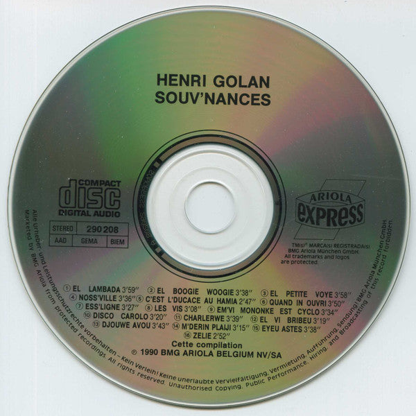 Henri Golan : Souv'Nances (CD, Comp)