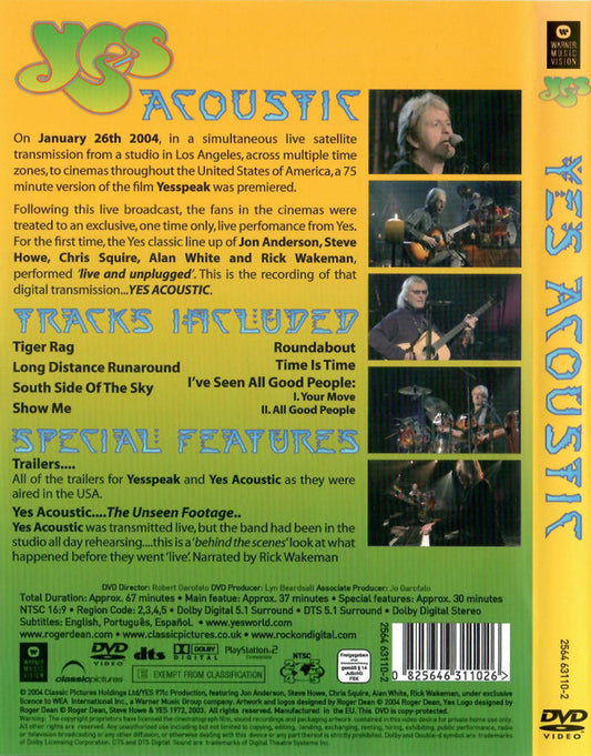 Yes : Yes Acoustic - Guaranteed No Hiss (DVD-V, Copy Prot., NTSC)