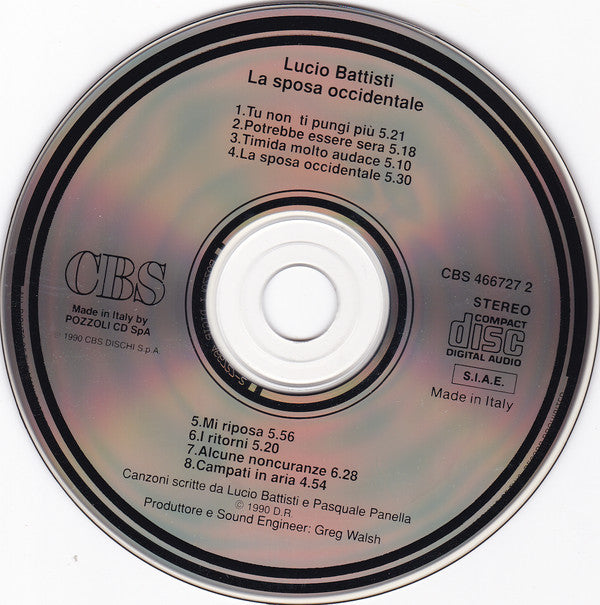 Lucio Battisti : La Sposa Occidentale (CD, Album)