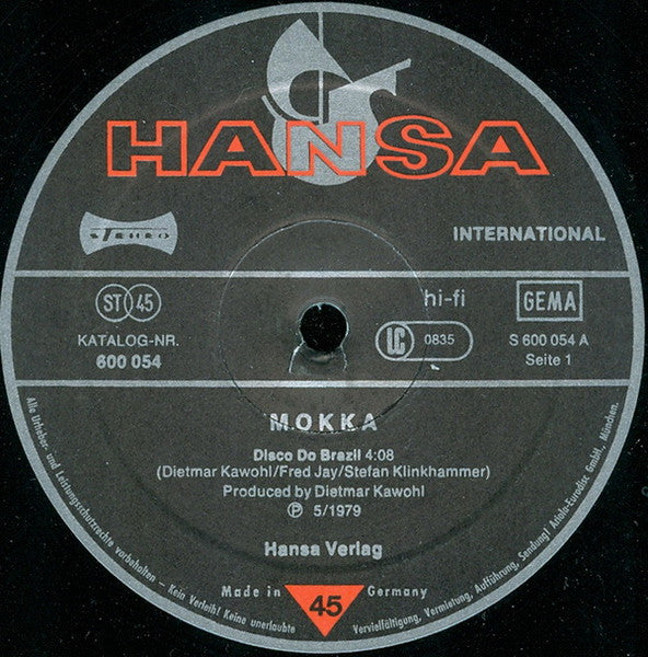 Mokka (2) : Disco Do Brazil (12", Single)