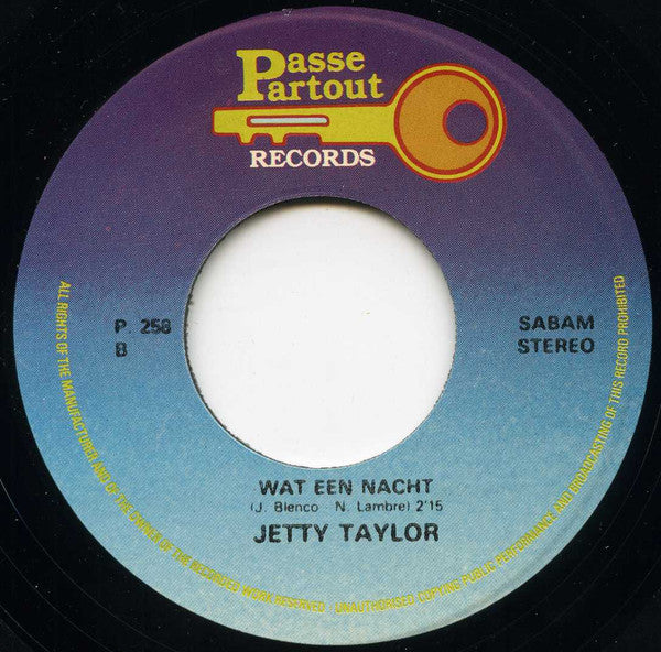 Jetty Taylor : Huil Niet Als Je Danst (7", Single)