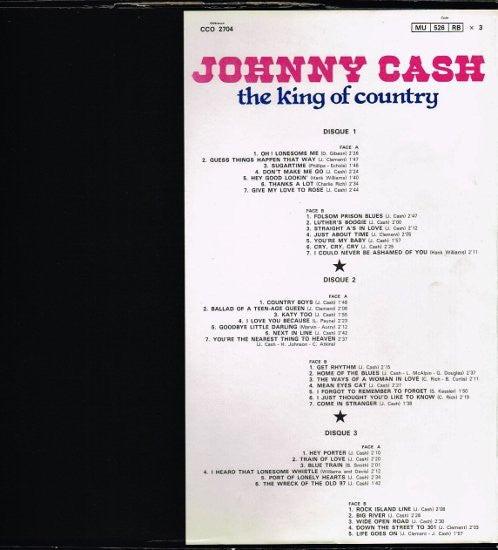 Johnny Cash : The King Of Country (3xLP, Comp + Box)