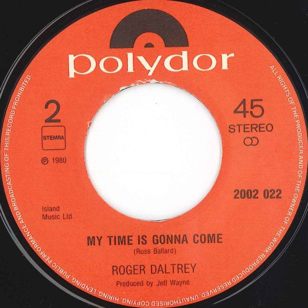 Roger Daltrey : Without Your Love (7", Single, Smo)