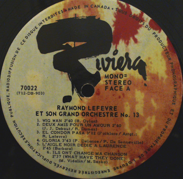 Raymond Lefèvre Et Son Grand Orchestre : Raymond Lefèvre Et Son Grand Orchestre Nº 13    (LP)