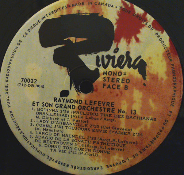 Raymond Lefèvre Et Son Grand Orchestre : Raymond Lefèvre Et Son Grand Orchestre Nº 13    (LP)
