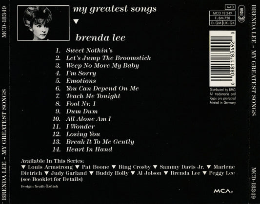 Brenda Lee : My Greatest Songs (CD, Comp)
