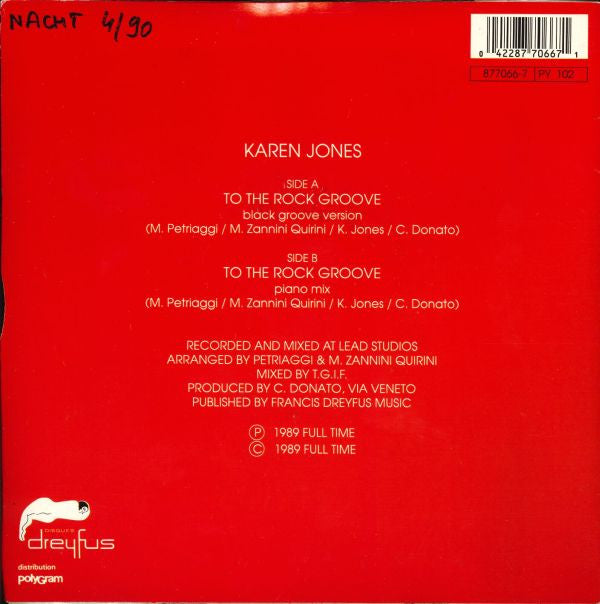 Karen Jones : To The Rock Groove (7", Single)