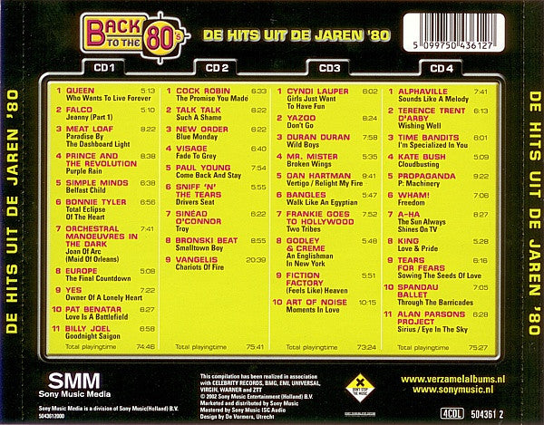 Various : Back To The 80's The Long Versions (De Hits Uit De Jaren '80) (4xCD, Comp)