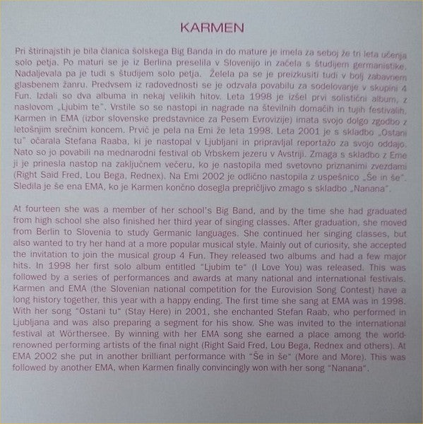 Karmen Stavec : Nanana (CD, Single, Promo)