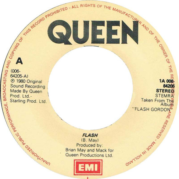 Queen : Flash (7", Single)