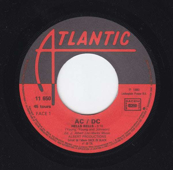 AC/DC : Hell's Bells (7", Single)