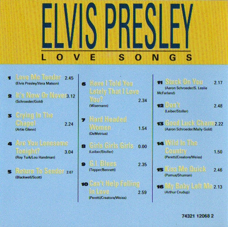 Elvis Presley : Love Songs (CD, Comp, RE)