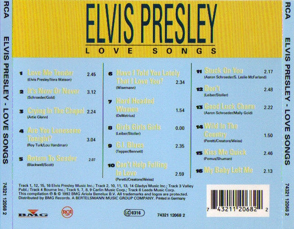 Elvis Presley : Love Songs (CD, Comp, RE)