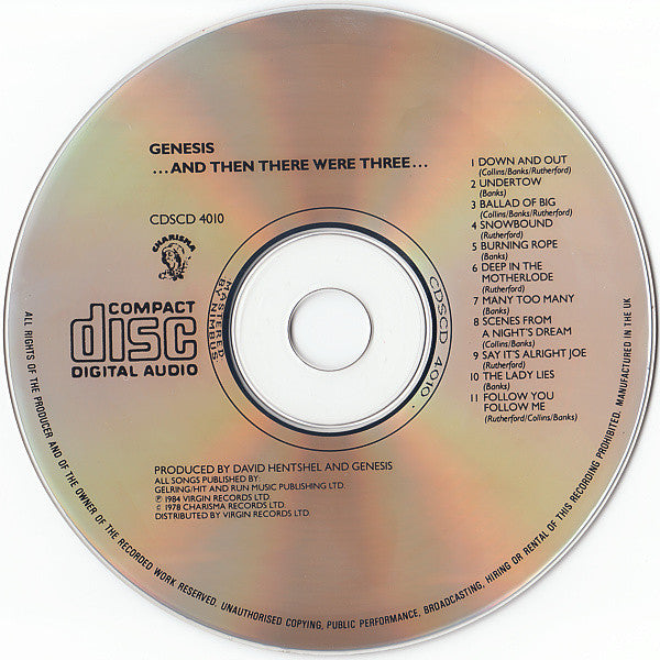 Genesis : ...And Then There Were Three... (CD, Album, RE)