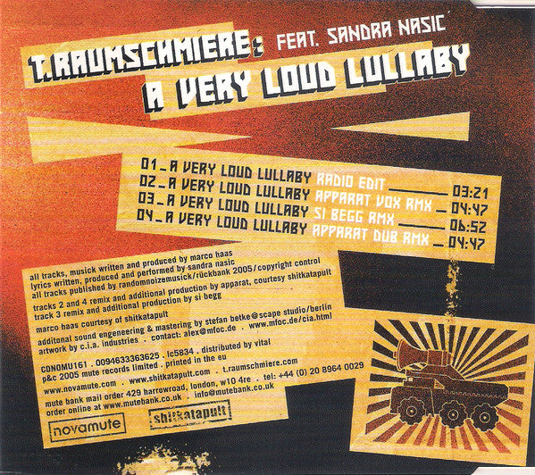 T.Raumschmiere Feat. Sandra Nasic : A Very Loud Lullaby (CD, Maxi)