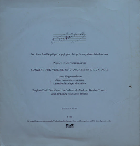 Pyotr Ilyich Tchaikovsky : Peter Iljitsch Tschaikowsky In 5 Folgen · Band V (10", Mono)