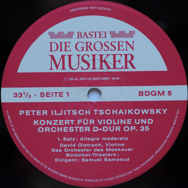 Pyotr Ilyich Tchaikovsky : Peter Iljitsch Tschaikowsky In 5 Folgen · Band V (10", Mono)