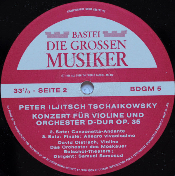 Pyotr Ilyich Tchaikovsky : Peter Iljitsch Tschaikowsky In 5 Folgen · Band V (10", Mono)