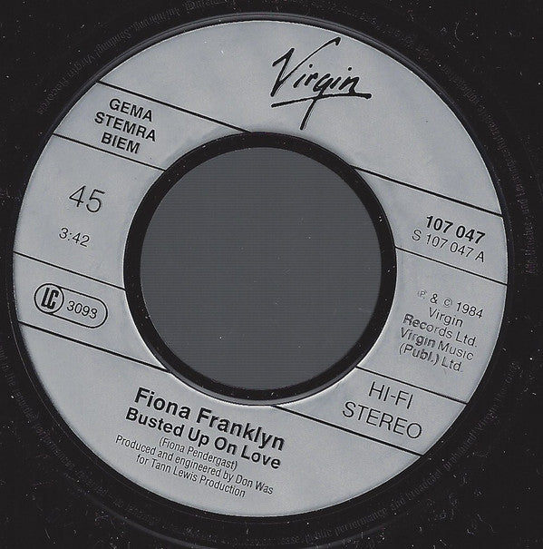 Fiona Franklyn : Busted Up On Love (7", Single)