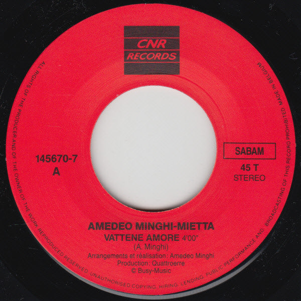 Mietta : Vattene Amore (7", Single)