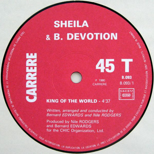 Sheila & B. Devotion : King Of The World (12", Single)