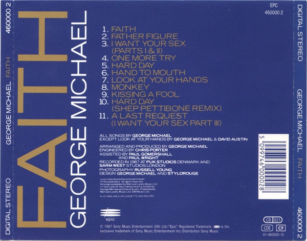 George Michael : Faith (CD, Album, RE, Son)