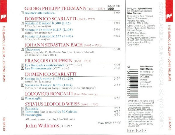 John Williams (7) : The Baroque Album (CD, Album, RE)