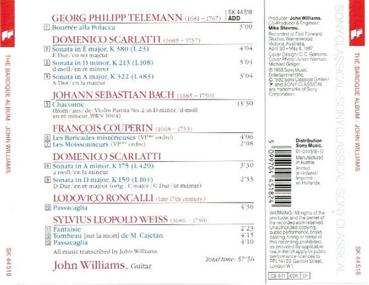John Williams (7) : The Baroque Album (CD, Album, RE)