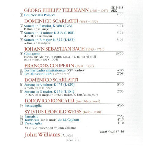 John Williams (7) : The Baroque Album (CD, Album, RE)