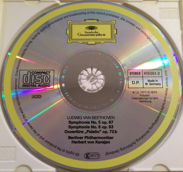 Ludwig van Beethoven / Herbert von Karajan / Berliner Philharmoniker : Symphonies Nos. 5 & 8 / Ouvertüre "Fidelio" (CD, Comp, RE, RM)